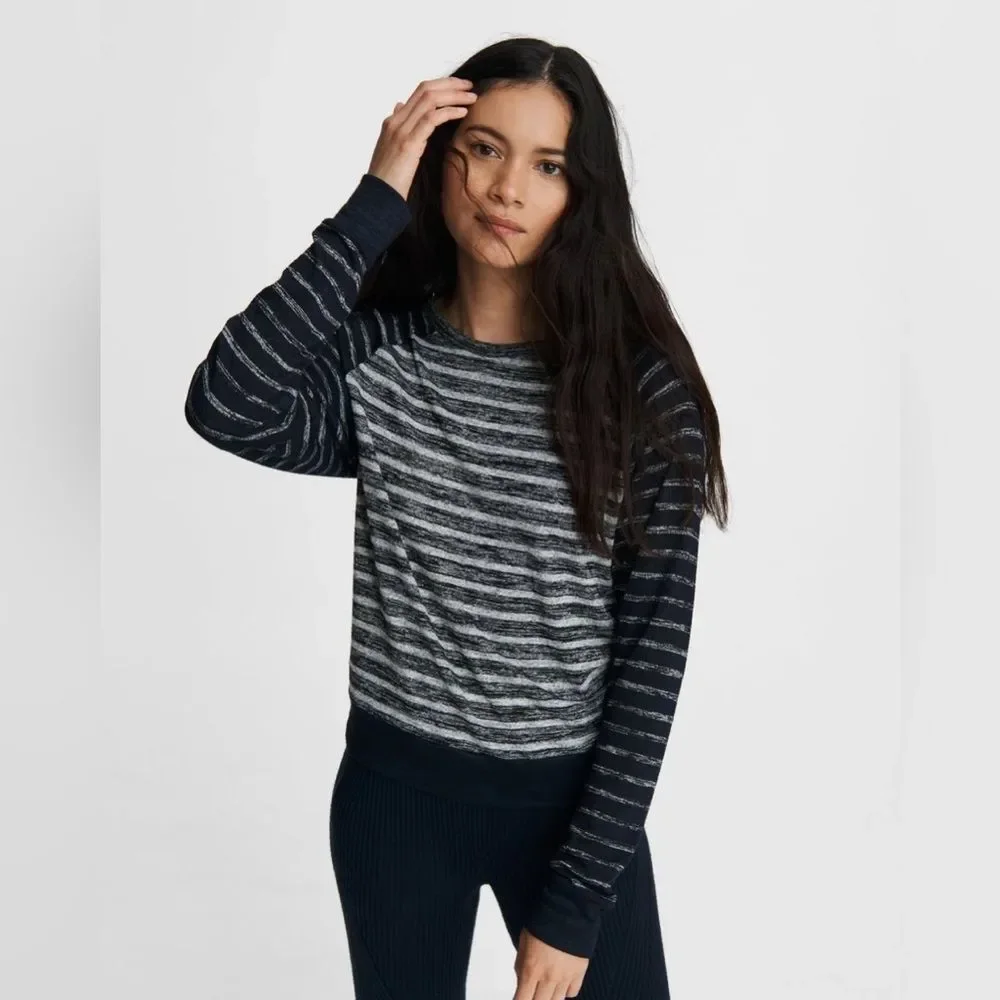 Rag & Bone The Knit Striped Pullover in Heather Stripe - Picture 1 of 11